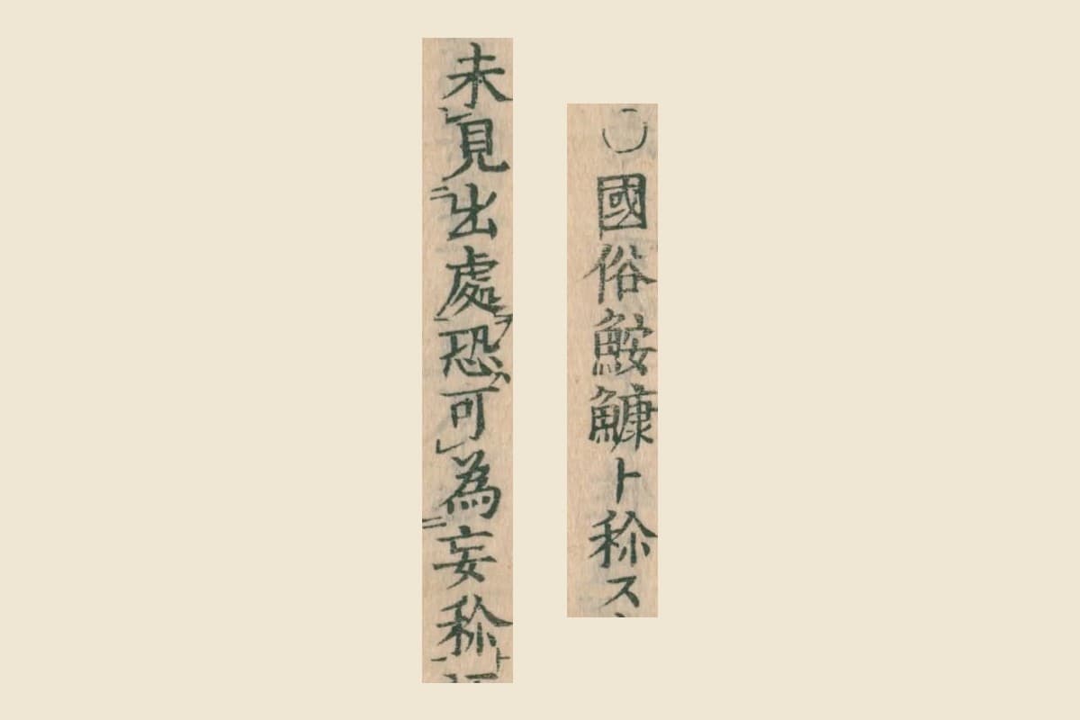 『大和本草』の「○國俗鮟鱇ト称ス」と「未見出處恐可為妄称」の大写し