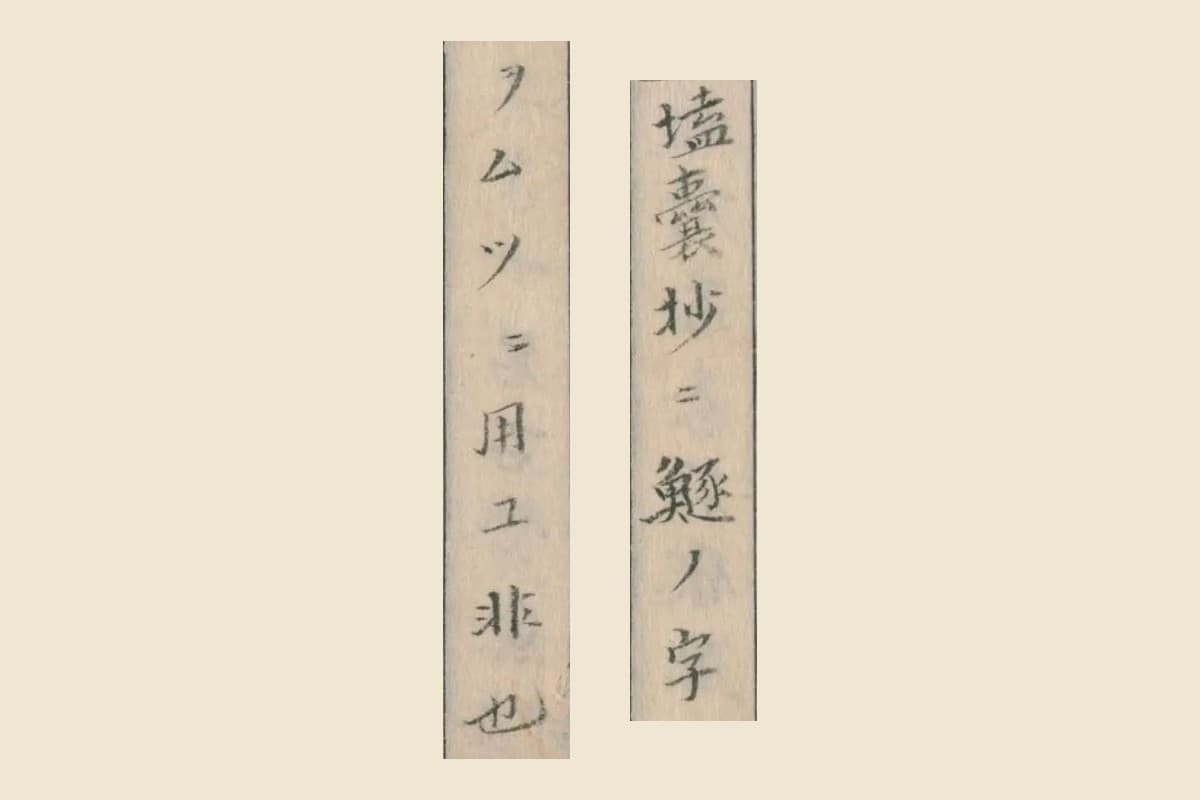『本草綱目啓蒙』コマ52の「塩嚢抄ニ鱁ノ字ヲ」と「ムツニ用ユ非也」の大写し