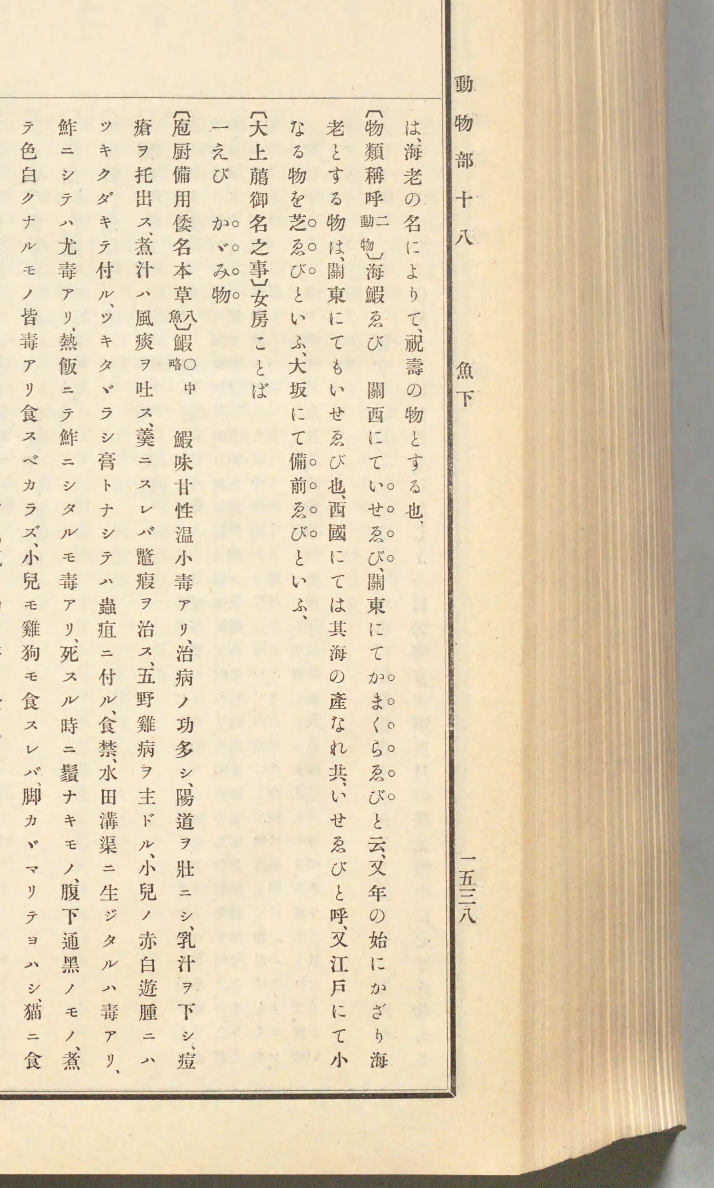 『古事類苑』動物部十八 1538頁。〔物類稱呼 動物二〕として同じ一節が活字で引かれている