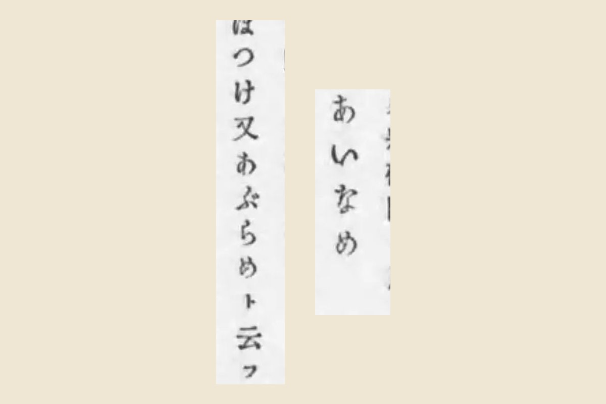 『日本重要水産動物図』解説コマ19の「あいなめ」「ほつけ又あぶらめト云フ」の大写し