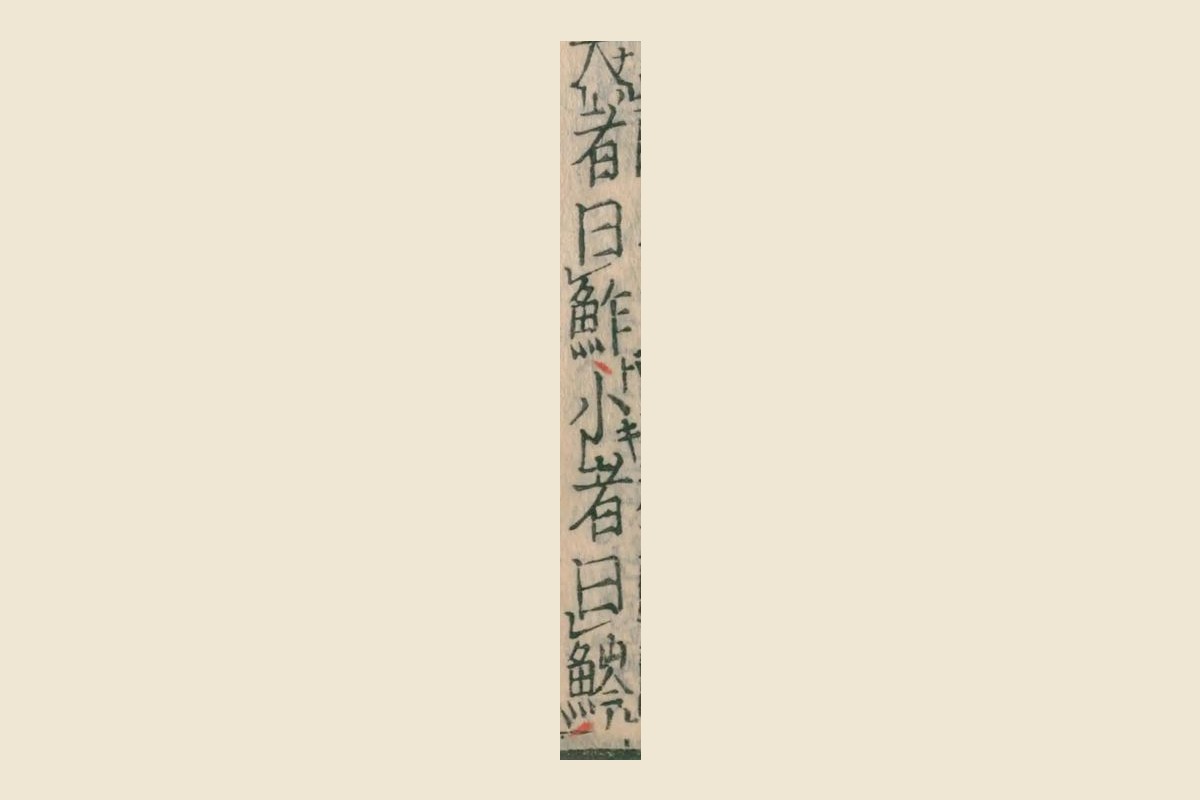 『本草綱目』コマ108の魚鮓の釈名「大者曰鮓、小者曰鰺」の大写し