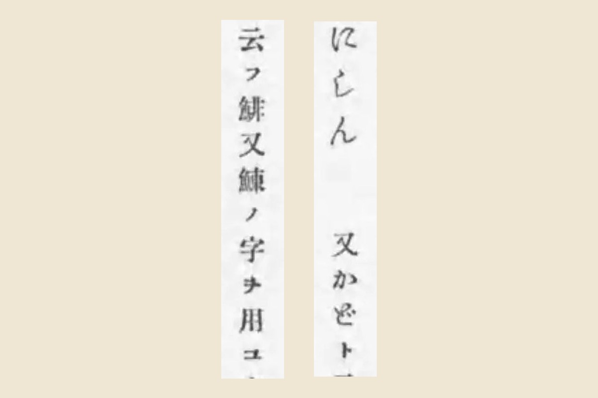 『日本重要水産動物図』解説コマ38の「にしん 又かどト云フ 鯡又鰊ノ字ヲ用ユ」の大写し