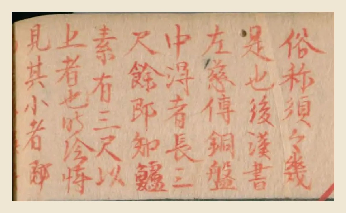 『本草綱目』コマ73の上の余白にある朱の書き入れ「俗称須々幾是也後漢書左慈傳銅盤中得者長三尺餘即知鱸素有三尺以上者也時珍見其小者耶」の大写し
